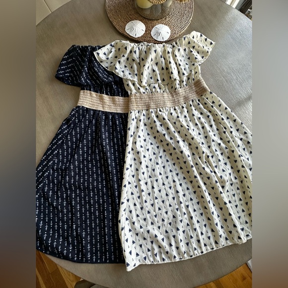 Ocean Drive Dresses & Skirts - Ocean Drive Women’s Dress set - Navy and Cream